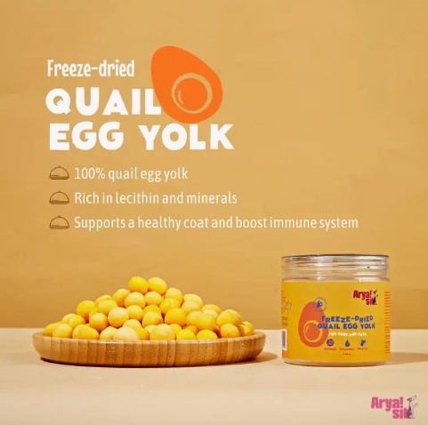 Arya Sit Freeze-Dried Quail Egg Yolks for Dogs or Cats