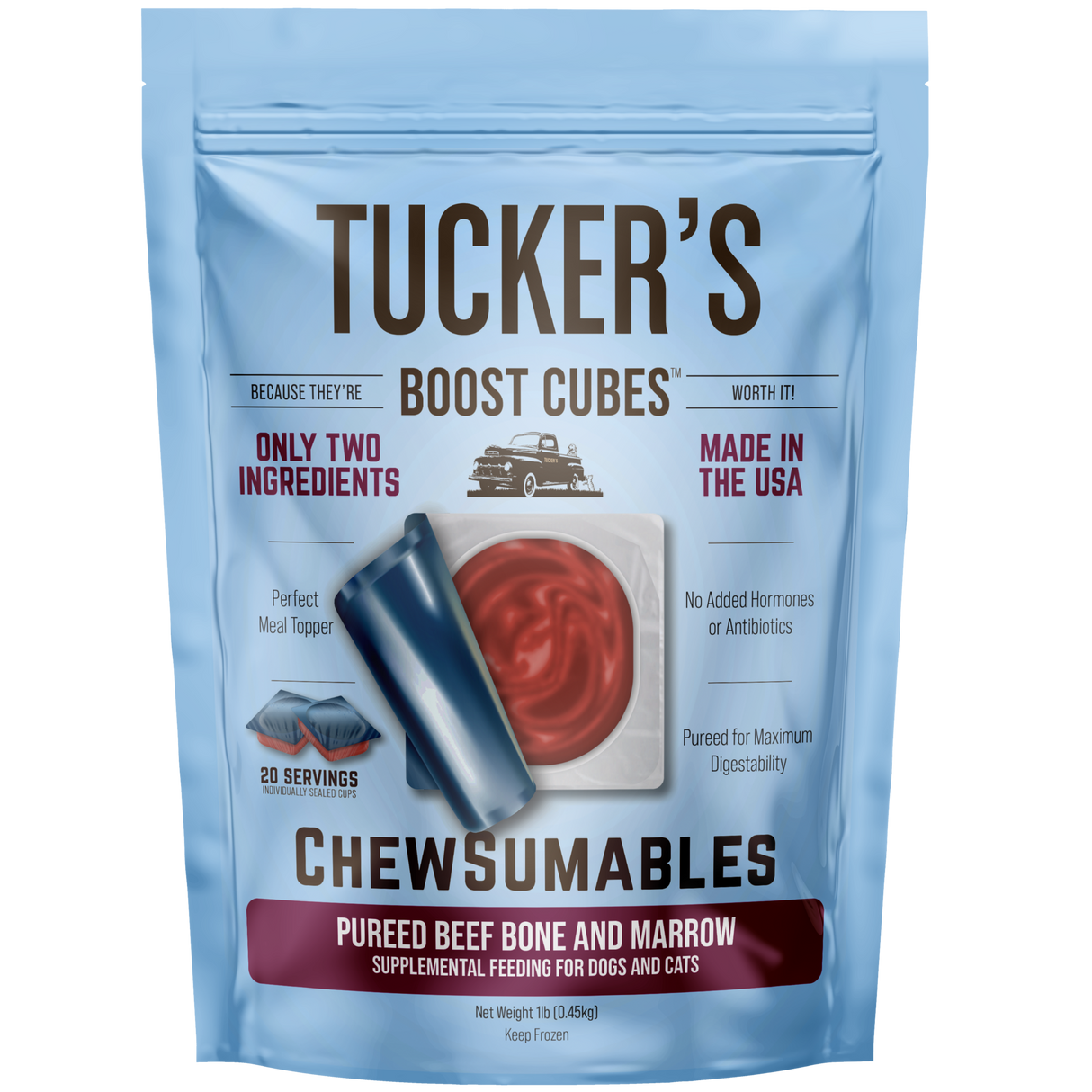 TUCKERS BOOST CUBES CHEWSUMABLES BEEF BONE AND MARROW 1LB