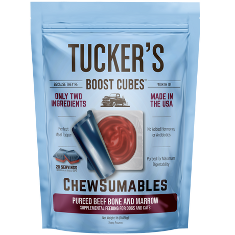 TUCKERS BOOST CUBES CHEWSUMABLES BEEF BONE AND MARROW 1LB