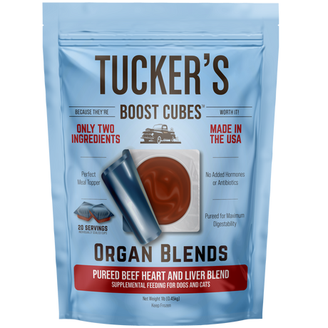 TUCKERS BOOST CUBES ORGAN BLENDS BEEF HEART AND LIVER 1LB