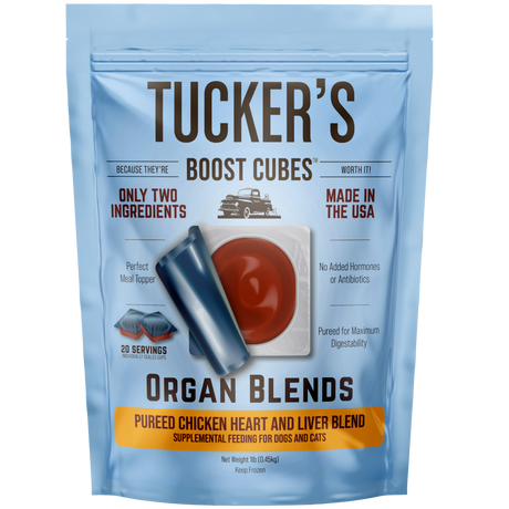 TUCKERS BOOST CUBES ORGAN BLENDS CHICKEN HEART AND LIVER 1LB