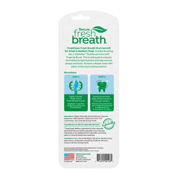 TropiClean Fresh Breath Oral Care Kit for Dogs