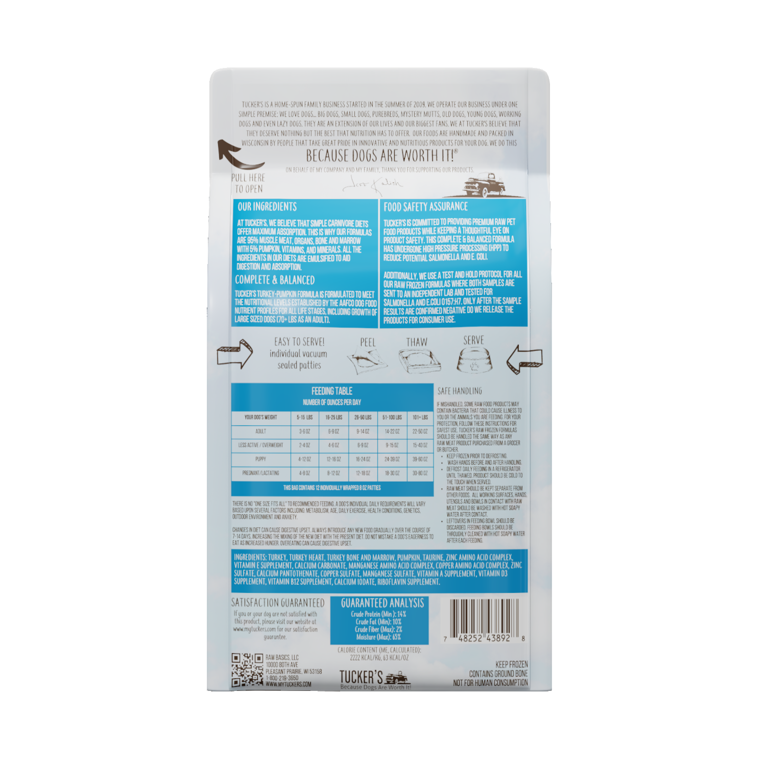 Tucker's Turkey and Pumpkin Frozen Raw Dog Food