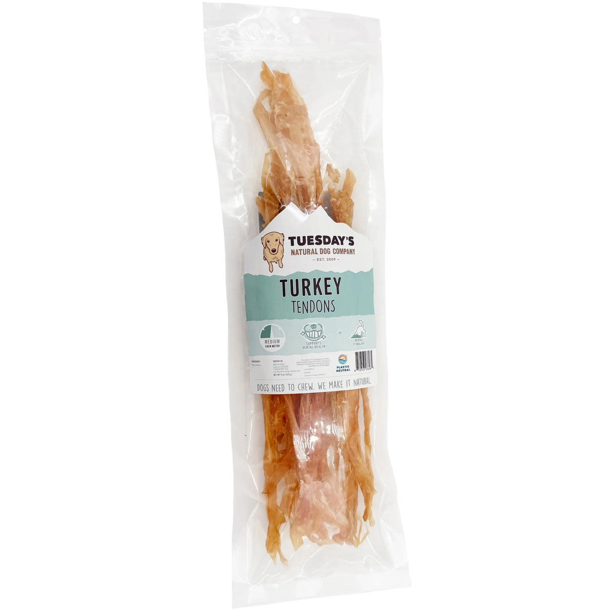 Tuesday's Natural Dog Company Turkey Tendons 4 oz