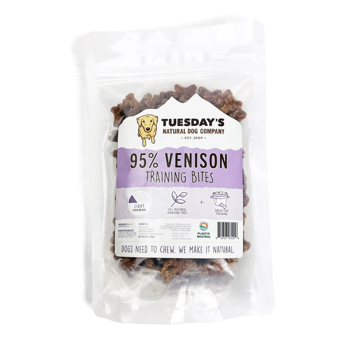 TUESDAYS NATURAL DOG COMPANY TRAINING BITES VENISON
