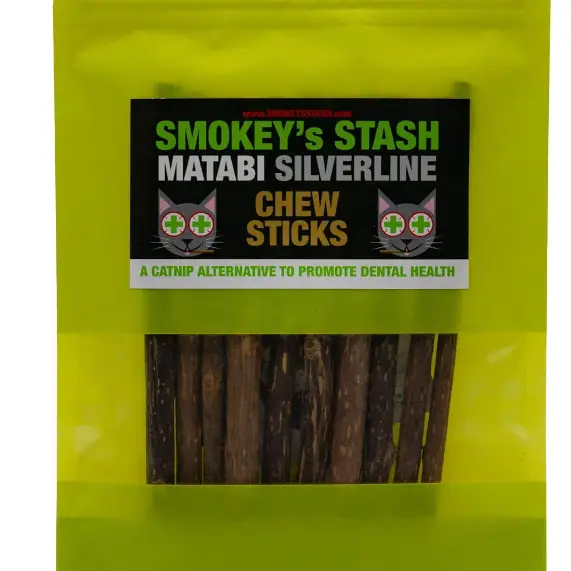 Smokey's Stash Catnip Alternative for Cats Silvervine Sticks