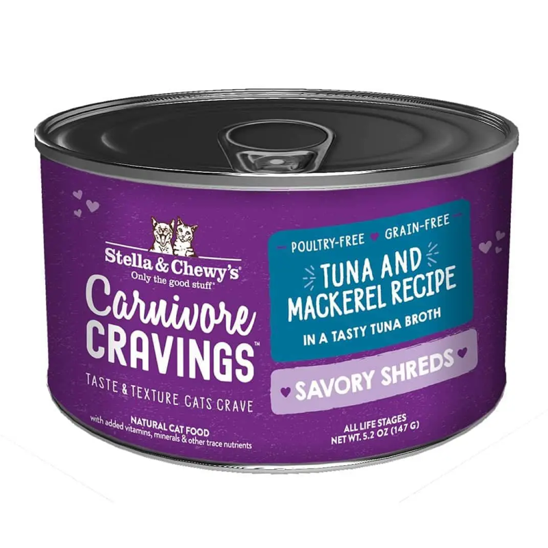 STELLA AND CHEWYS CARNIVORE CRAVINGS SHREDS TUNA/MACKEREL