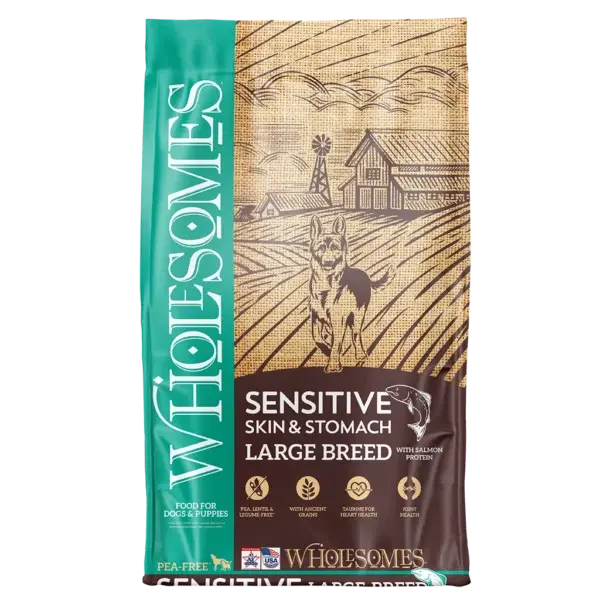 WHOLESOMES SENSITIVE SKIN AND STOMACH LARGE BREED SALMON 30LB