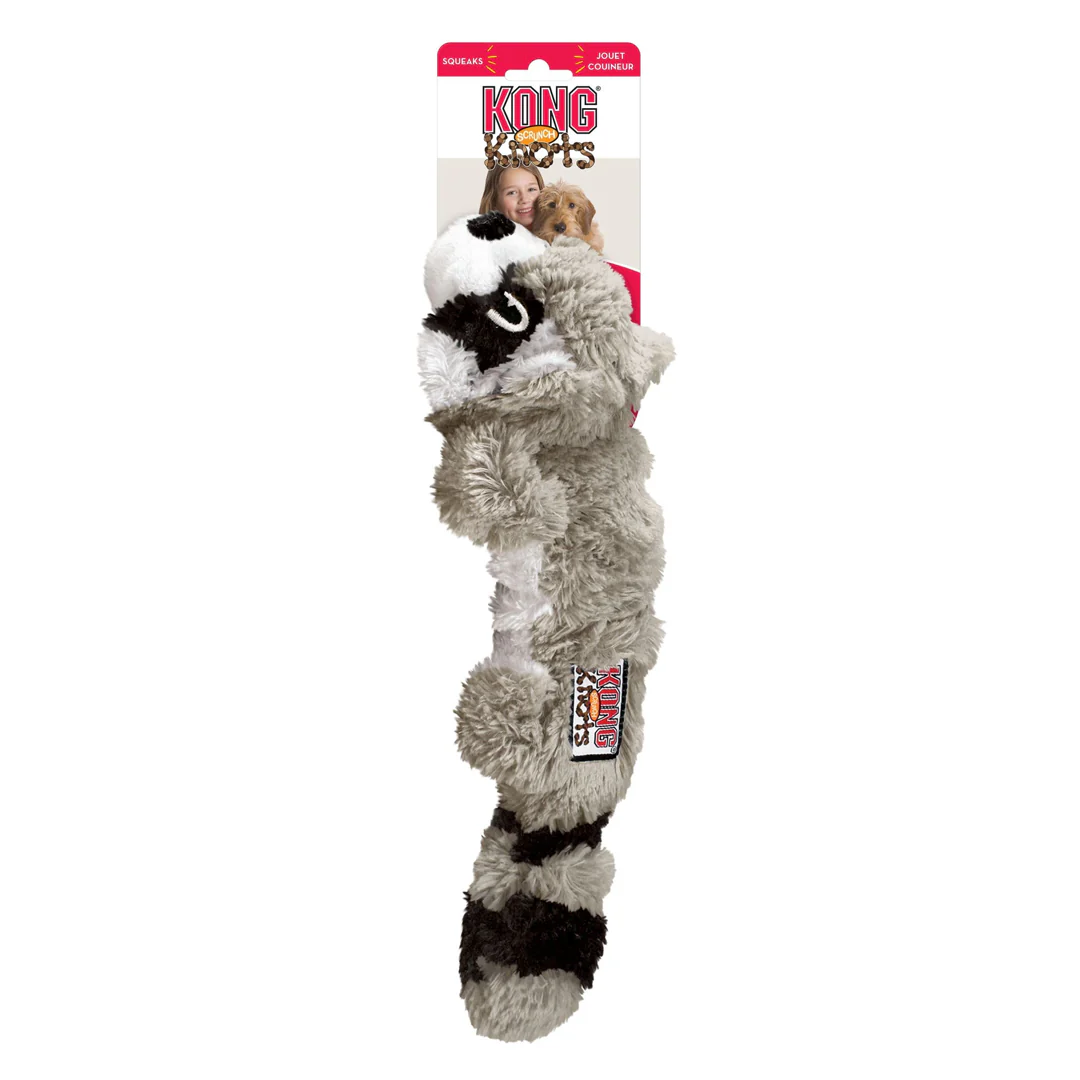 KONG Scrunch Knots Raccoon Dog Toy
