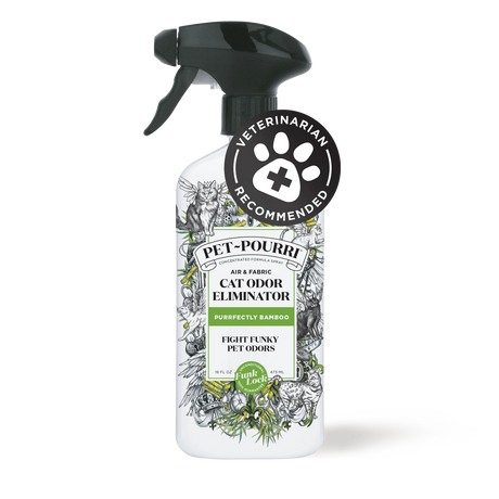 PET POURRI Purrfectly Bamboo spray bottle for air & fabric odor remover