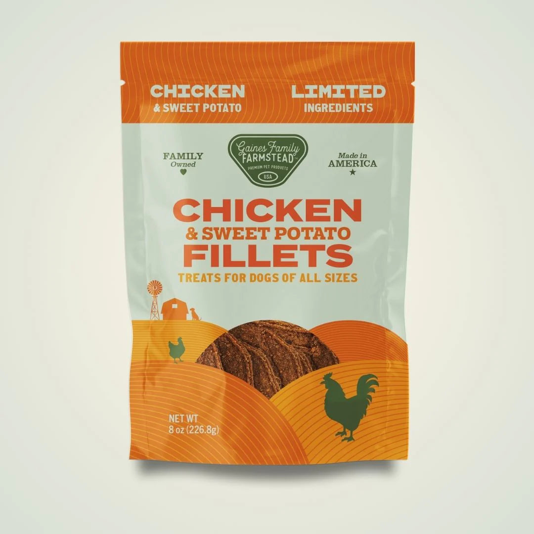 GAINES FAMILY FARM SWEET POTATO AND CHICKEN FILLET 8OZ