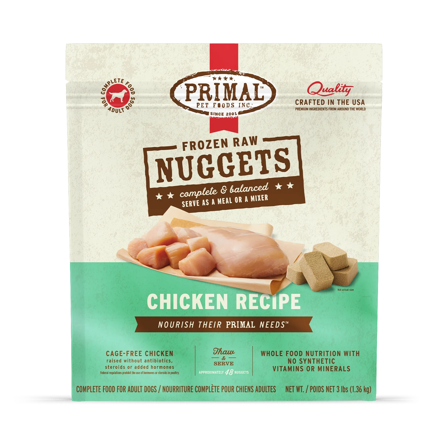 Primal Frozen Raw Dog Food Chicken Recipe
