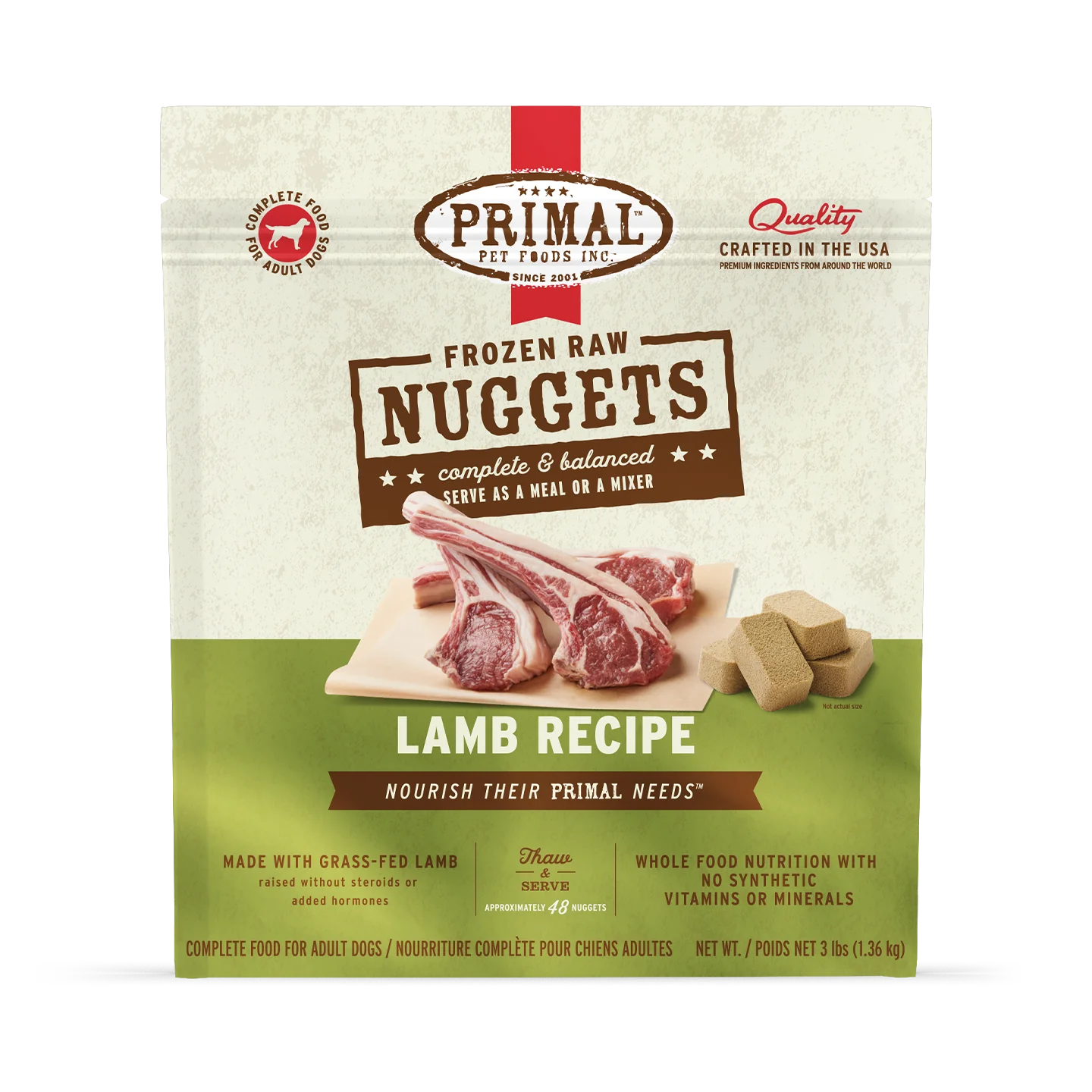 Primal Frozen Raw Dog Food Lamb Recipe