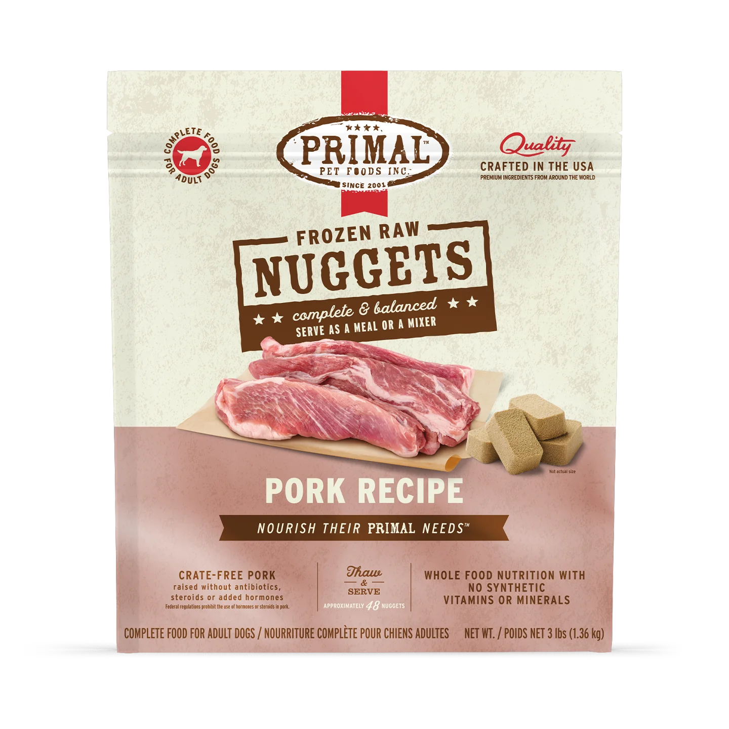 Primal Frozen Raw Dog Food Pork Recipe