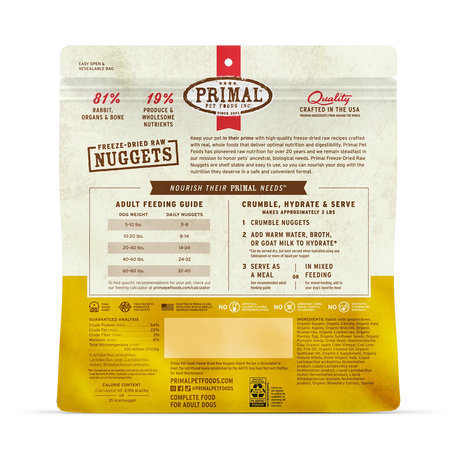 PRIMAL FREEZE DRIED NUGGETS RABBIT