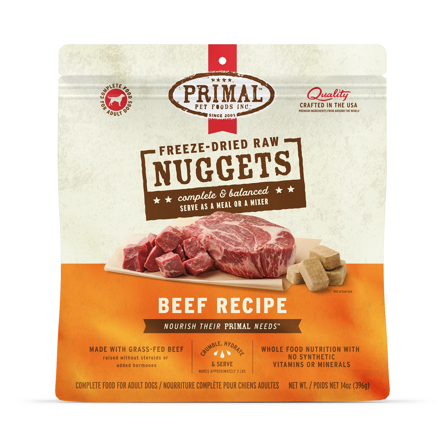 Primal Frozen Raw Dog Food Beef Recipe