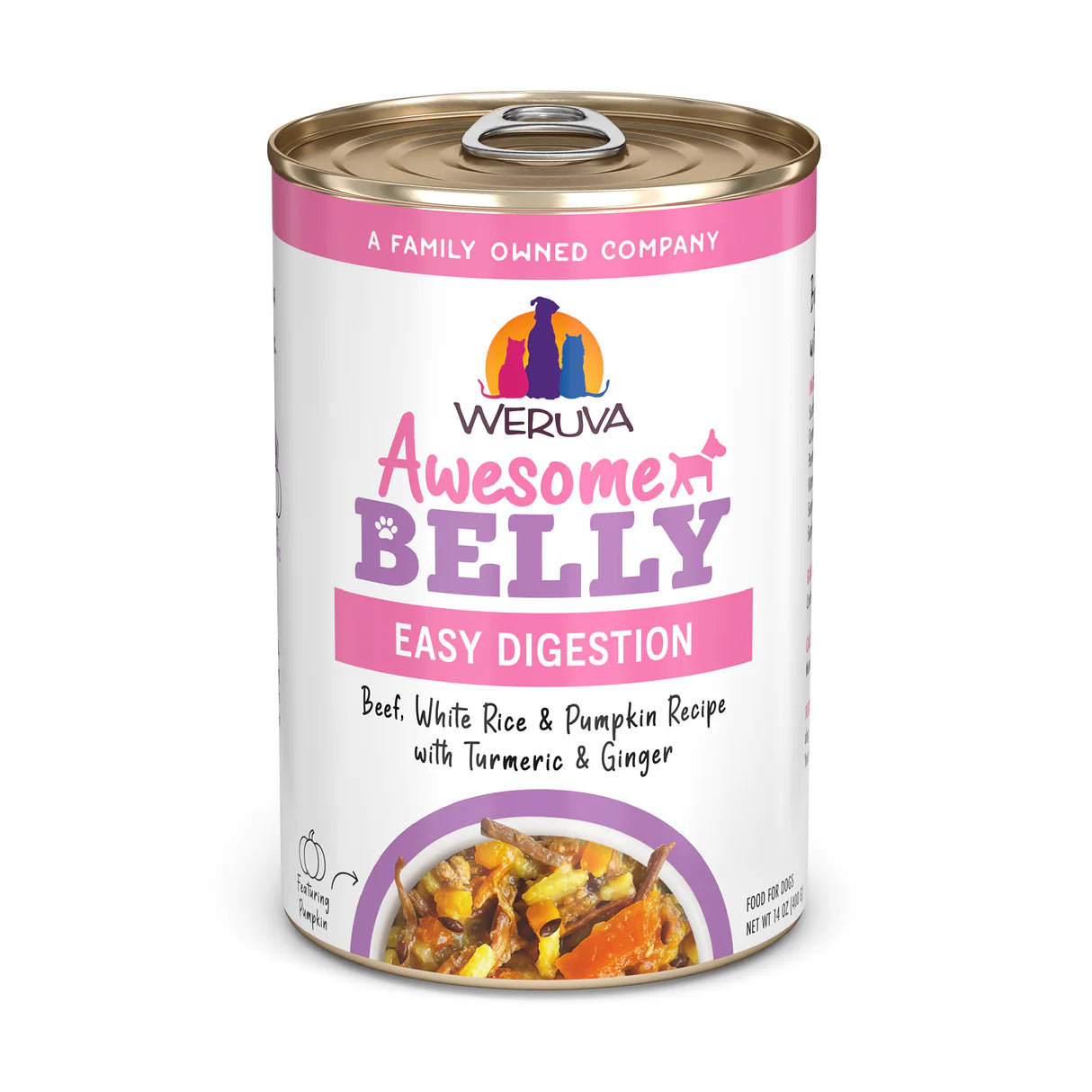 Weruva Awesome Belly Beef, White Rice & Pumpkin Recipe with Turmeric and Ginger