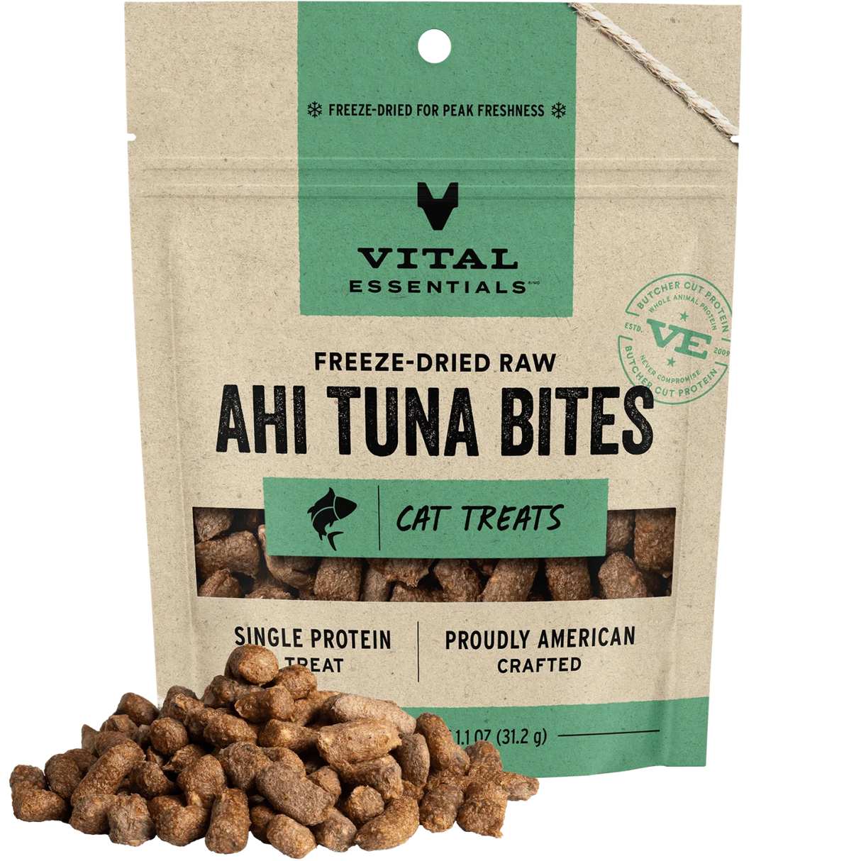 VITAL ESSENTIALS FREEZE-DRIED AHI TUNA BITES CAT TREATS