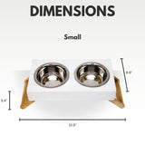 Elevated Wooden Dog Food & Water Bowl Set