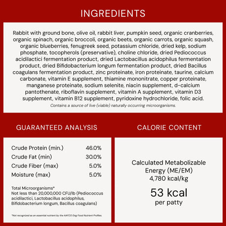Stella & Chewy's Absolutely Rabbit Freeze-Dried Raw Dinner Patties 14OZ