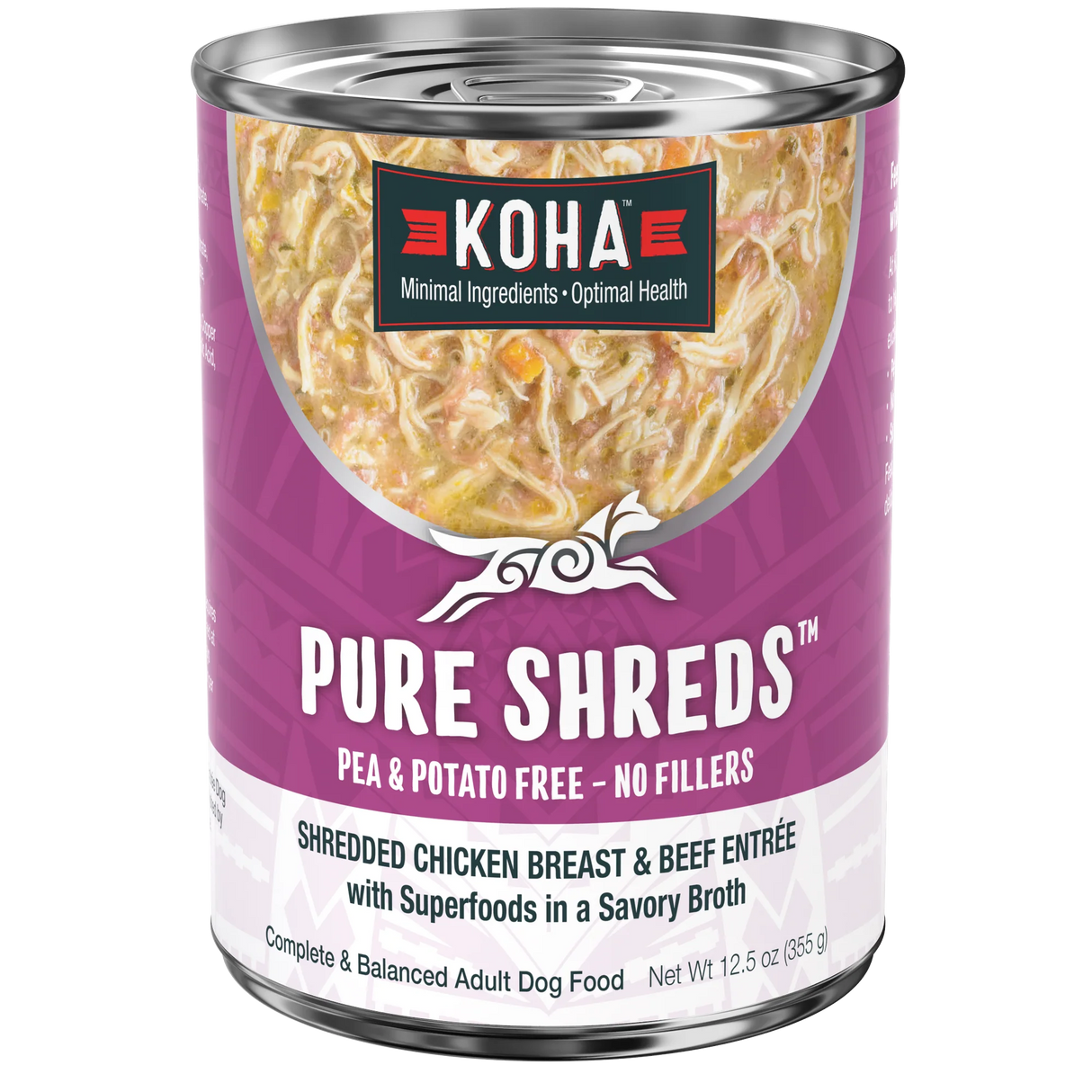 KOHA DOG PURE SHREDS CHICKEN/BEEF