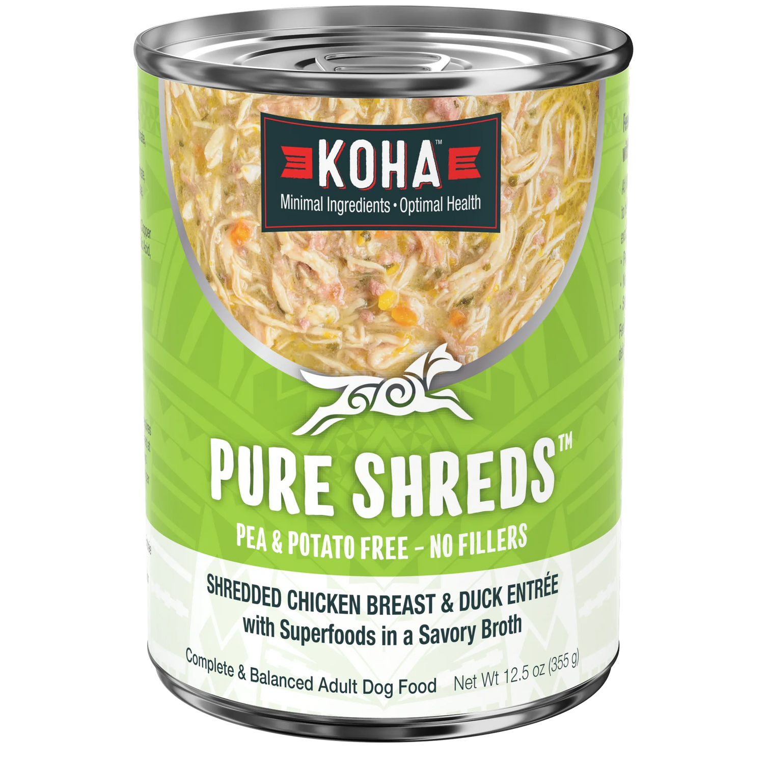 KOHA Pure Shreds Shredded Chicken Breast & Duck Entrée for Dogs 12.5OZ