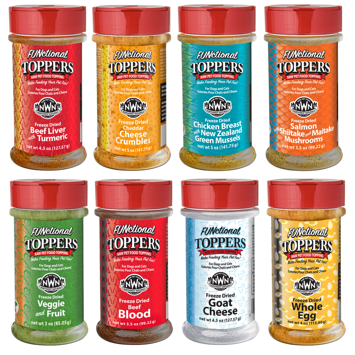 NORTHWEST NATURALS FUNCTIONAL FREEZE DRIED DOG AND CAT FOOD TOPPERS
