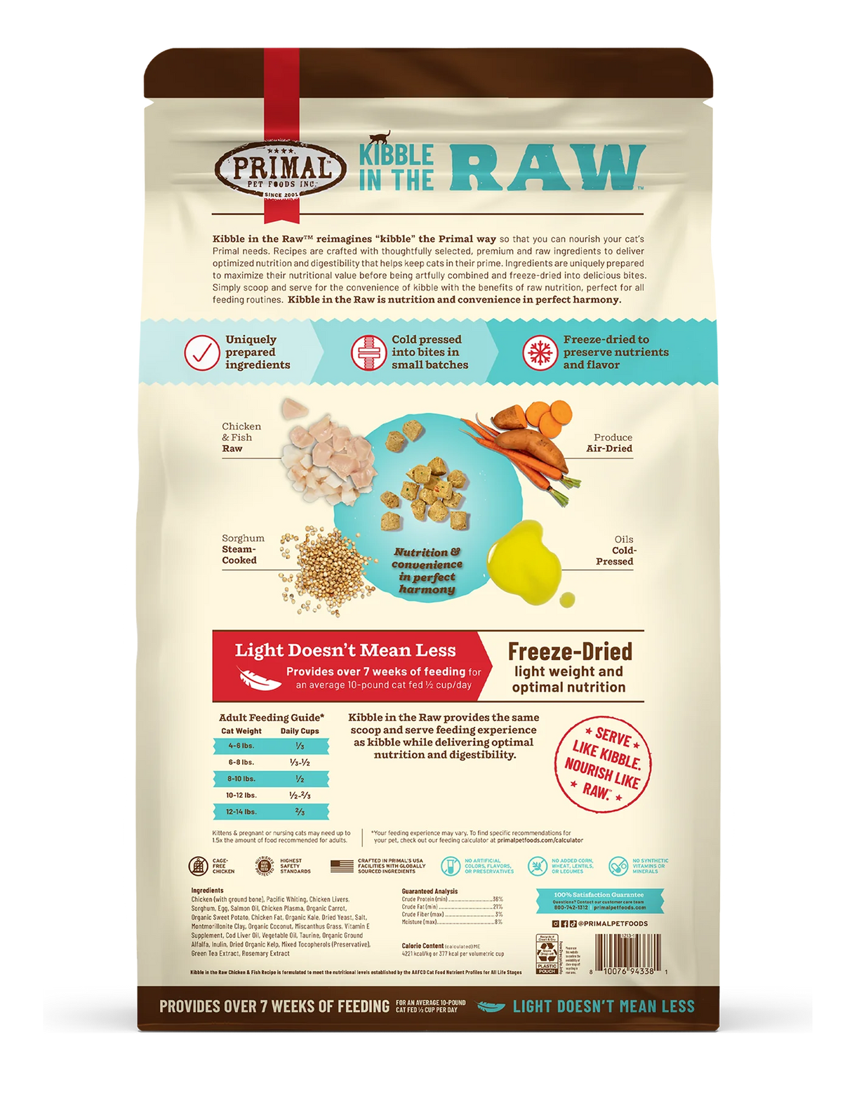Primal Kibble in the Raw Cat Food Chicken and Fish Recipe