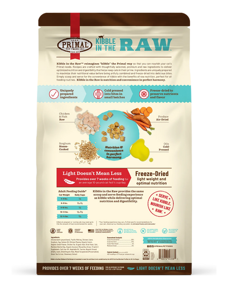 Primal Kibble in the Raw Cat Food Chicken and Fish Recipe