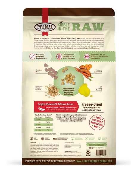Primal Kibble in the Raw Cat Food Chicken Recipe
