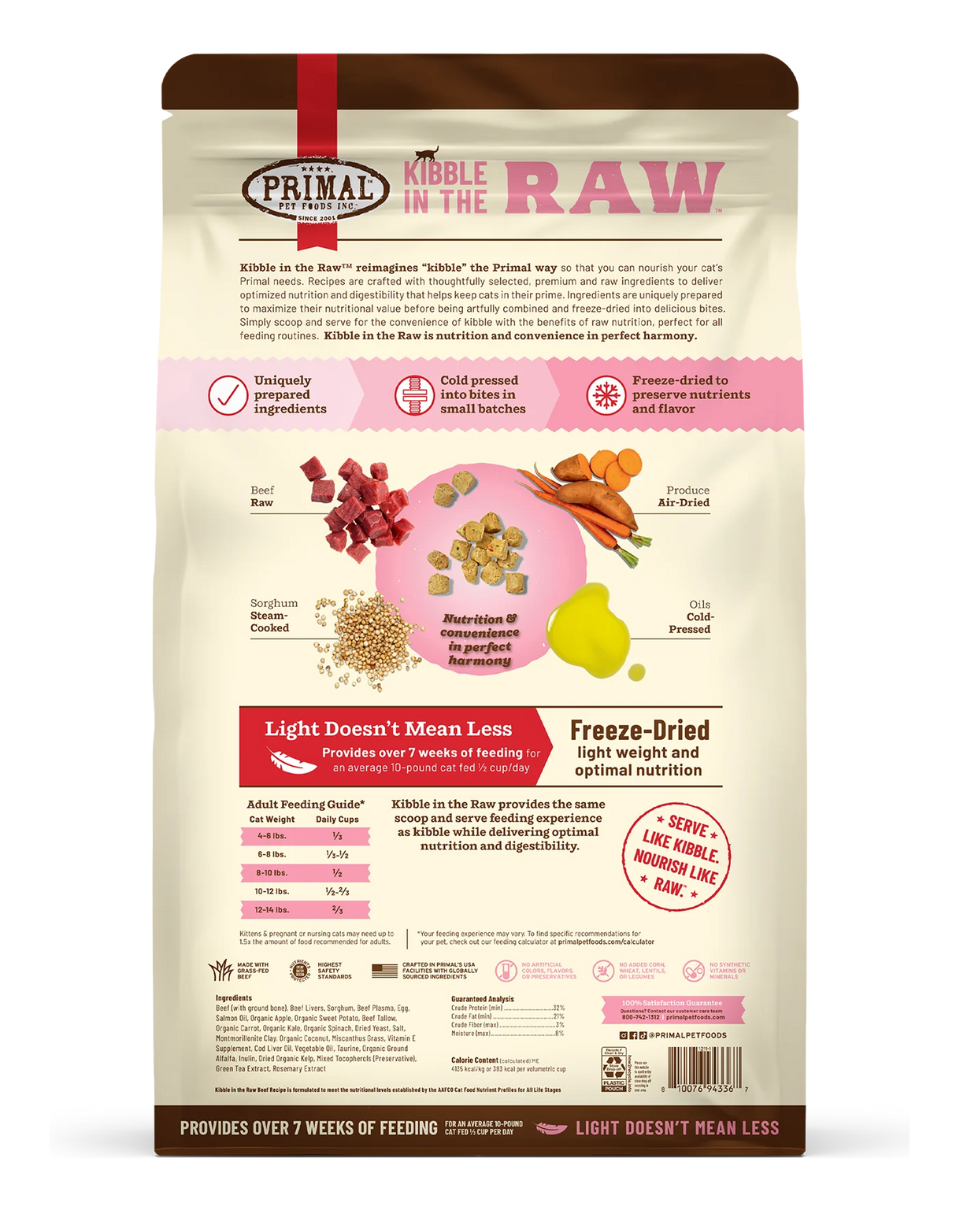 Primal Kibble in the Raw Cat Food Beef Recipe