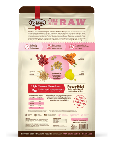 Primal Kibble in the Raw Cat Food Beef Recipe