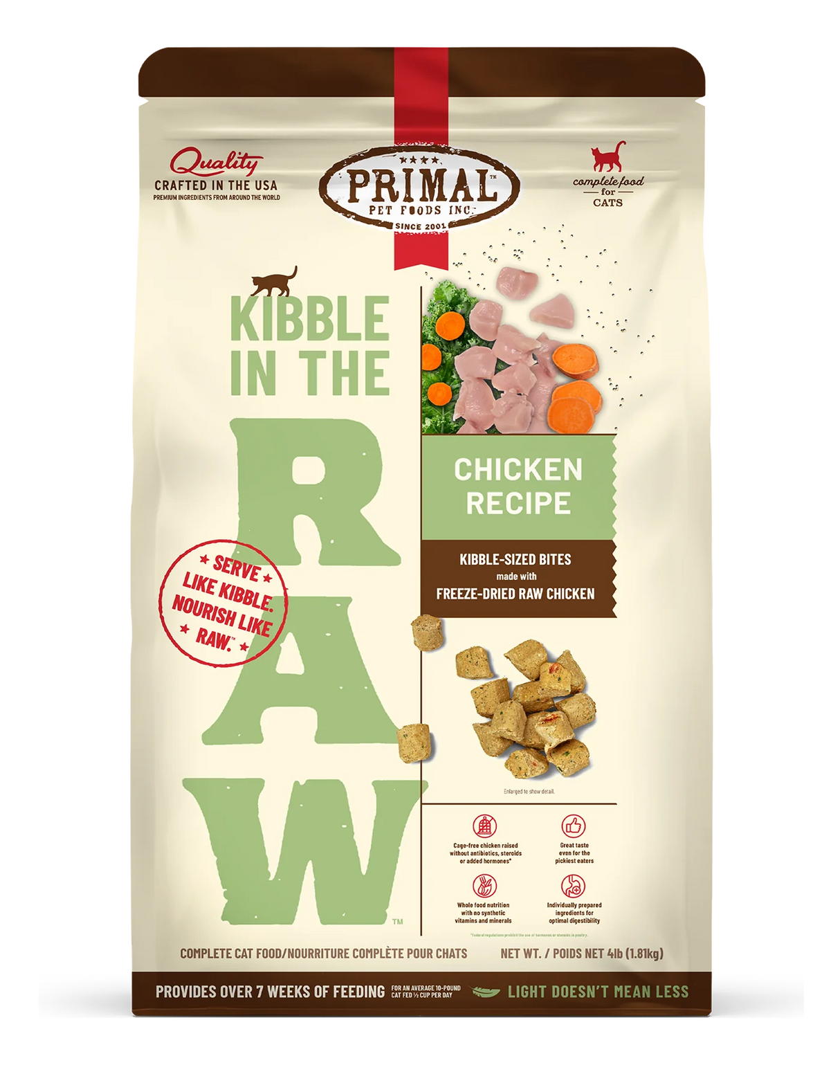 Primal Kibble in the Raw Cat Food Chicken Recipe