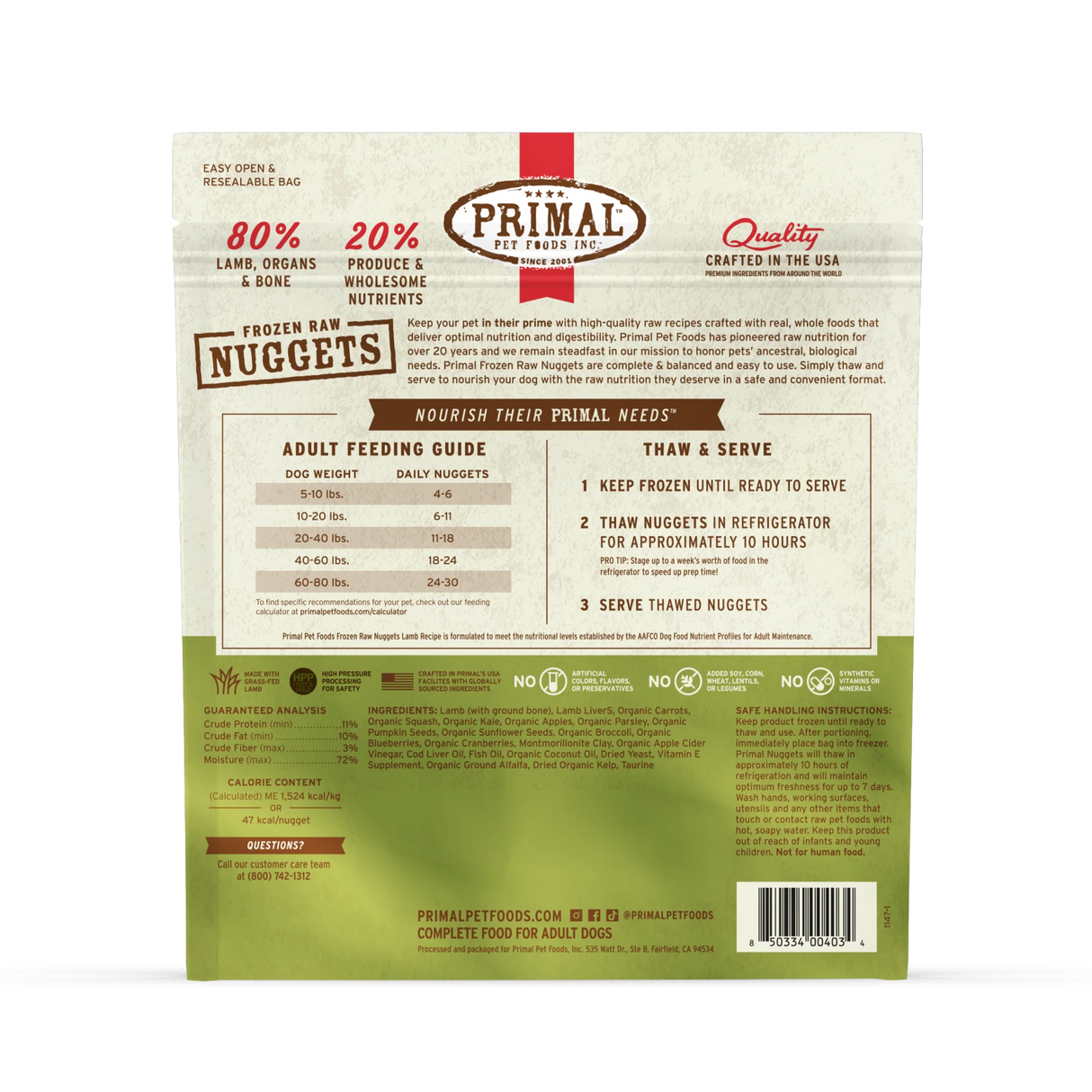 PRIMAL FROZEN RAW LAMB