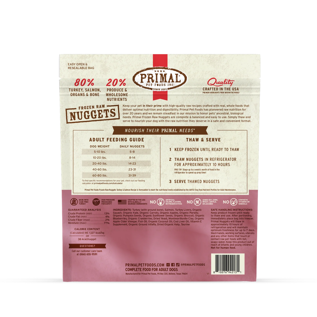 PRIMAL DOG FROZEN RAW TURKEY AND SALMON
