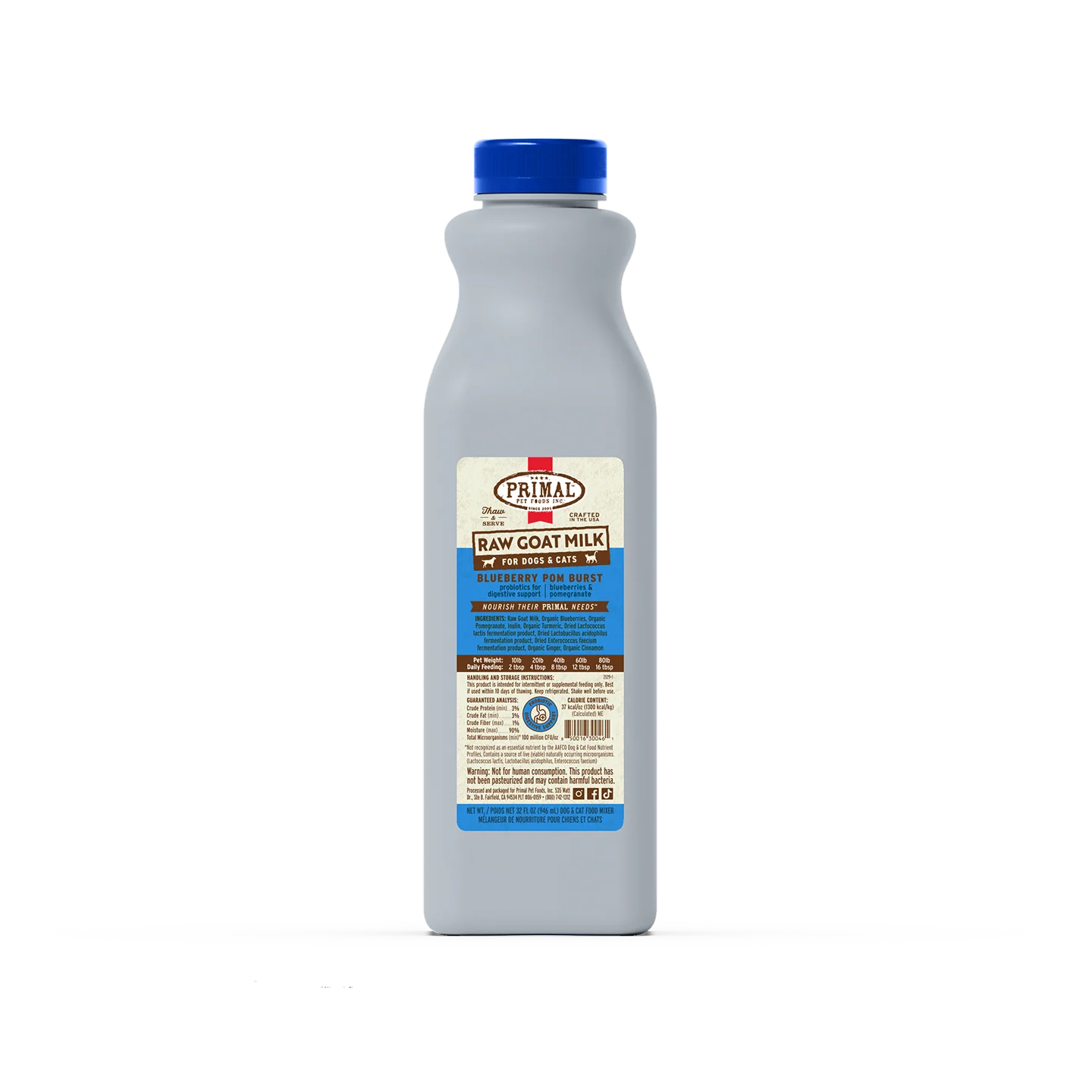 Primal Frozen Raw Goat Milk