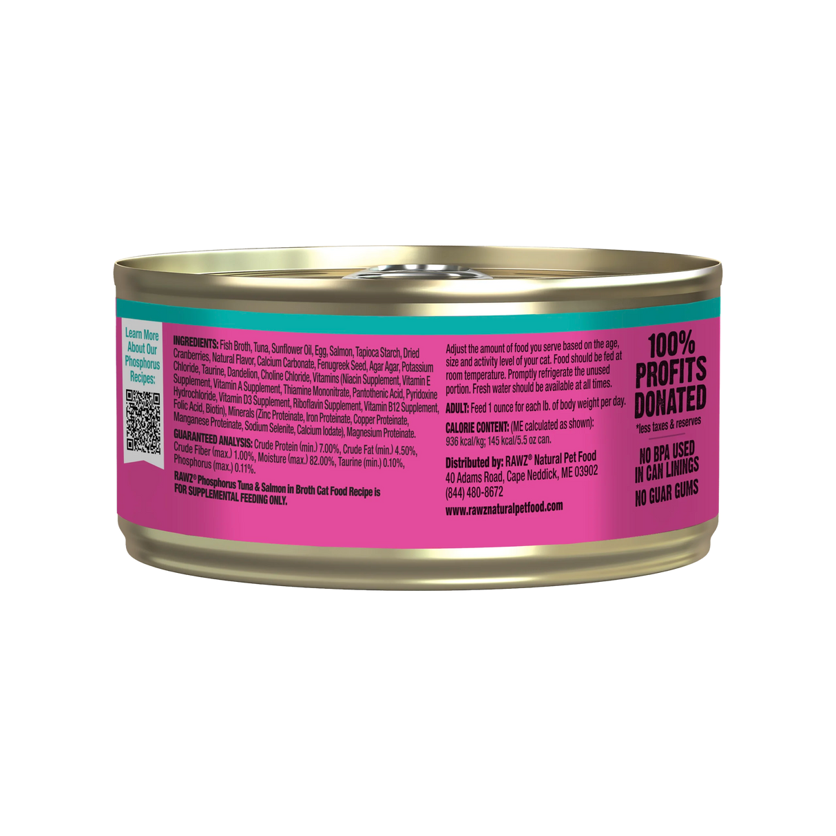 RAWZ Lower Phosphorus Tuna & Salmon Canned Cat Food