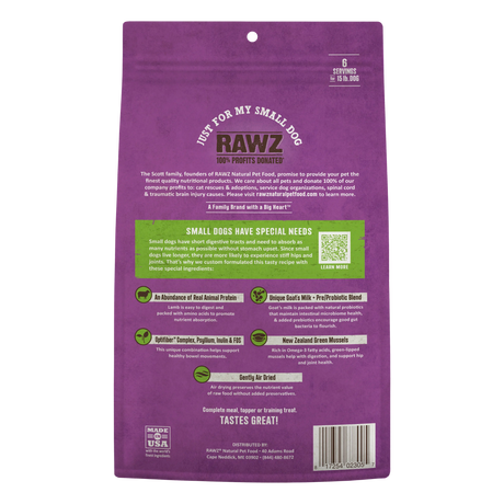 RAWZ Air Dried "Just For My Small Dog" Lamb Recipe Dog Food