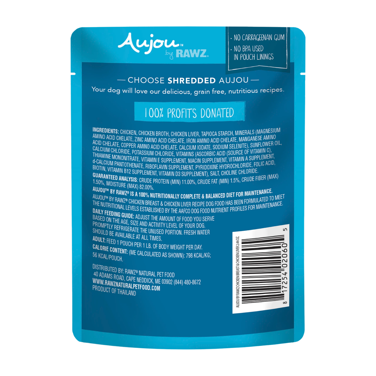 RAWZ Aujou Chicken & Chicken Liver Recipe Dog Food 2.8OZ