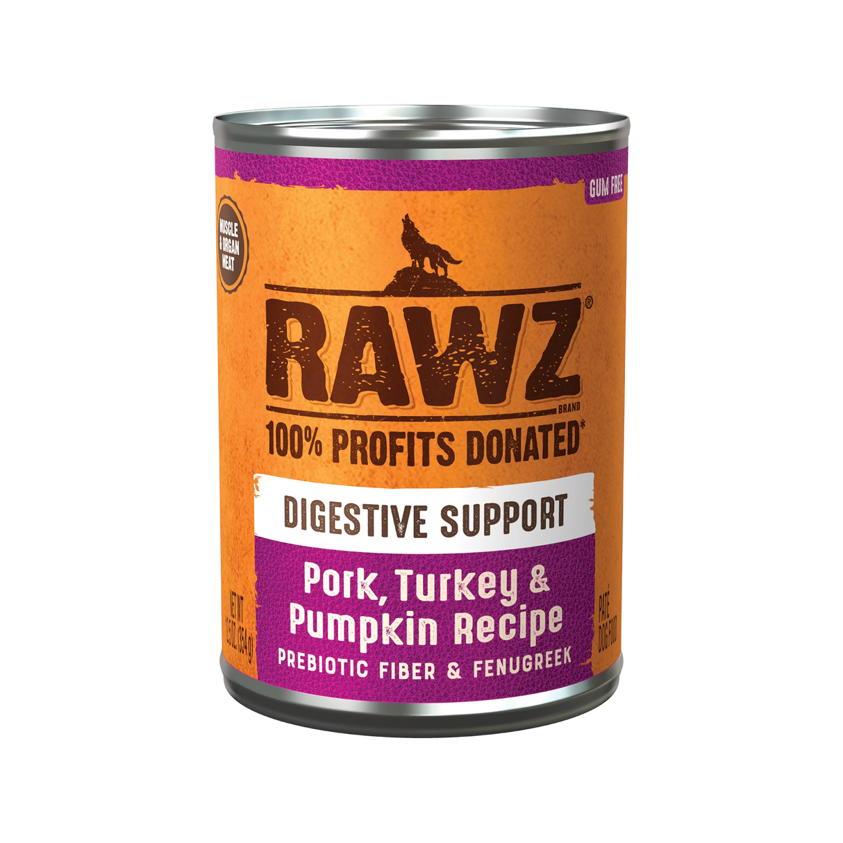 RAWZ DIGESTIVE SUPPORT PORK, TURKEY AND PUMPKIN DOG FOOD 12OZ