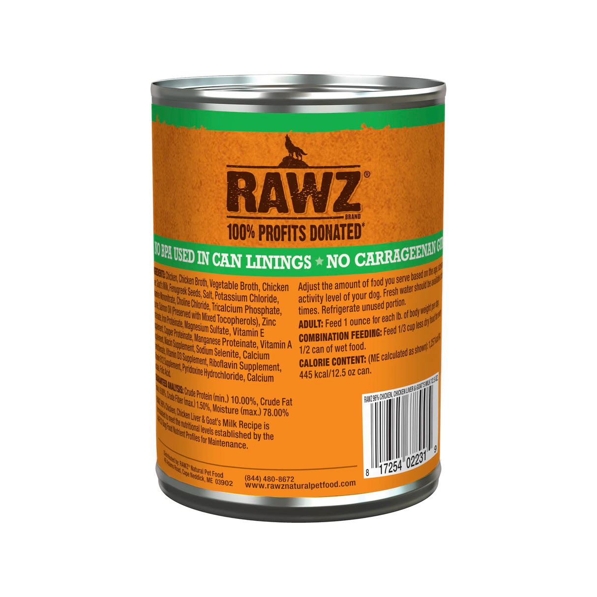 RAWZ With Goat's Milk 96% Chicken & Chicken Liver Dog Food