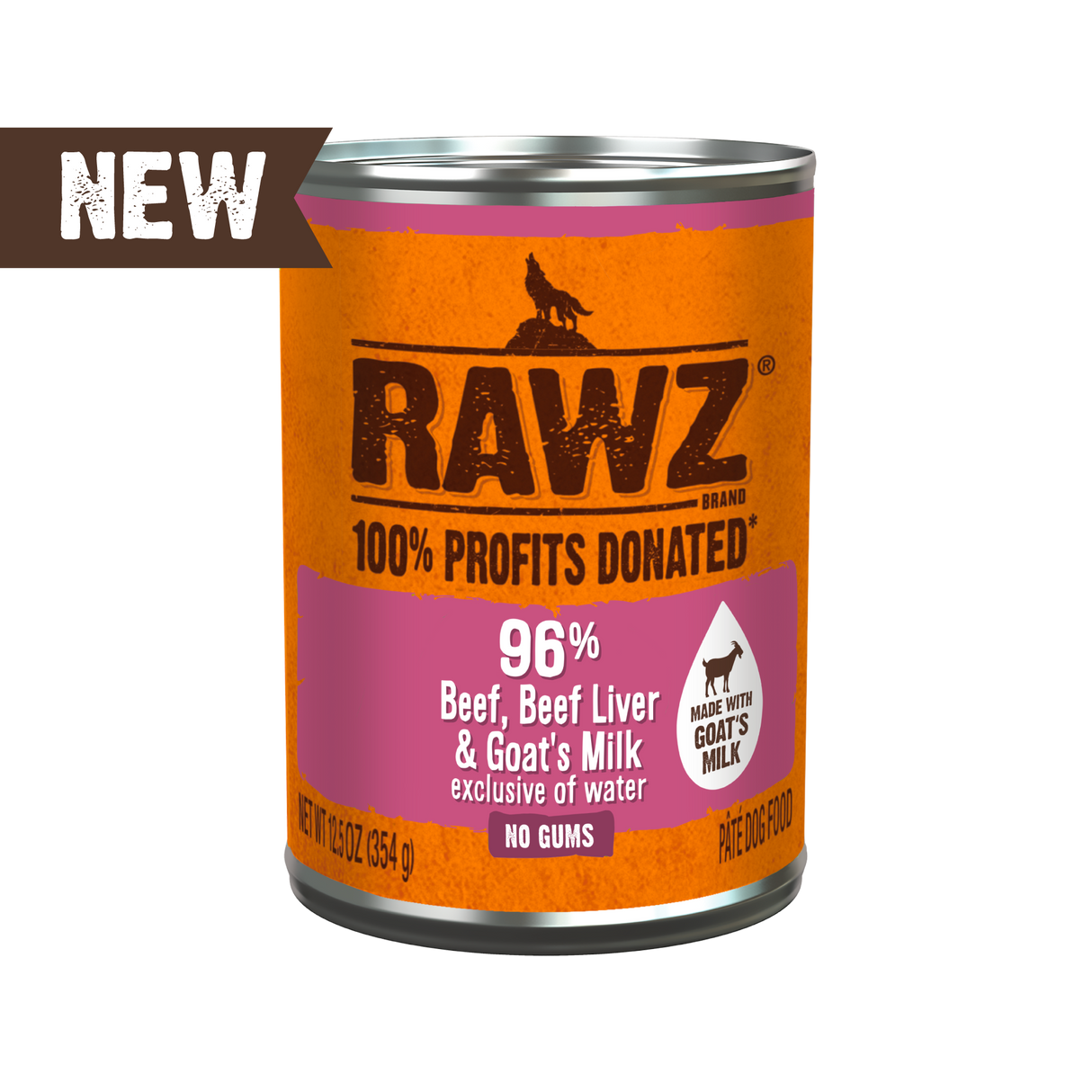 RAWZ With Goat's Milk 96% Beef & Beef Liver Dog Food