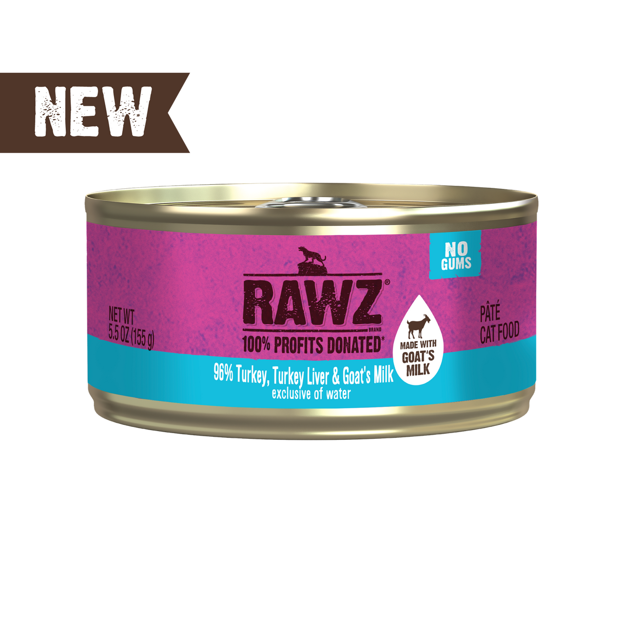 RAWZ With Goat's Milk 96% Turkey & Turkey Liver Canned Cat Food