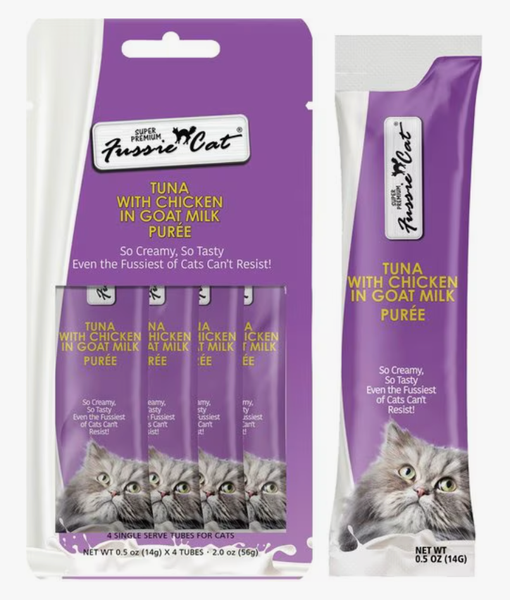 FUSSIE CAT PUREE GOAT MILK TUNA WITH CHICKEN 4PK