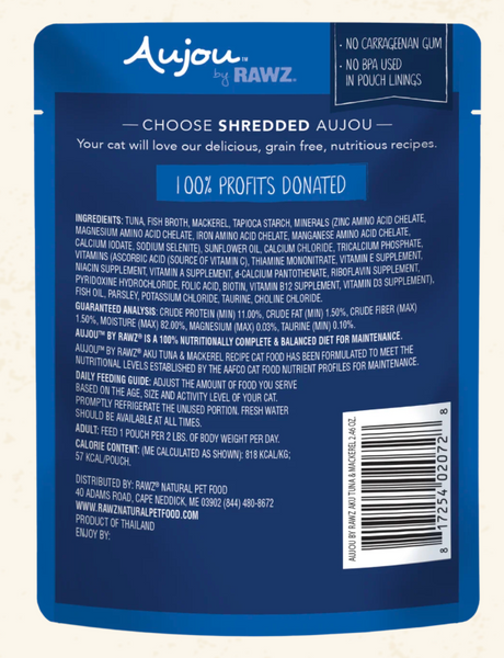 RAWZ Aujou Aku Tuna & Mackerel Recipe Cat Food 2.46OZ