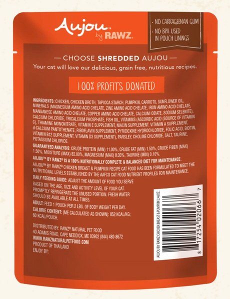 RAWZ Aujou Chicken Breast & Pumpkin Recipe Cat Food 2.46OZ
