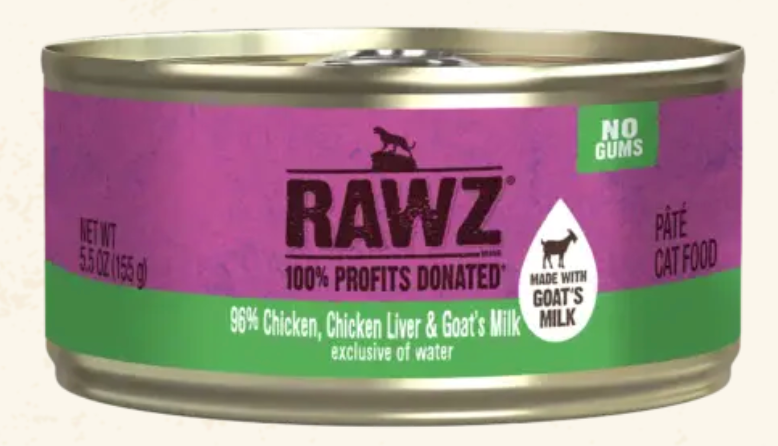 RAWZ With Goat's Milk 96% Chicken & Chicken Liver Canned Cat Food