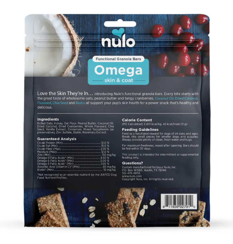 NULO OMEGA SKIN AND COAT FUNCTIONAL GRANOLA BARS