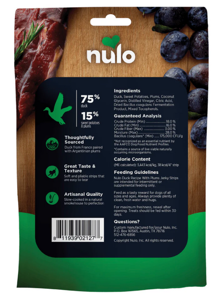 NULO JERKY STRIPS DUCK WITH PLUMS