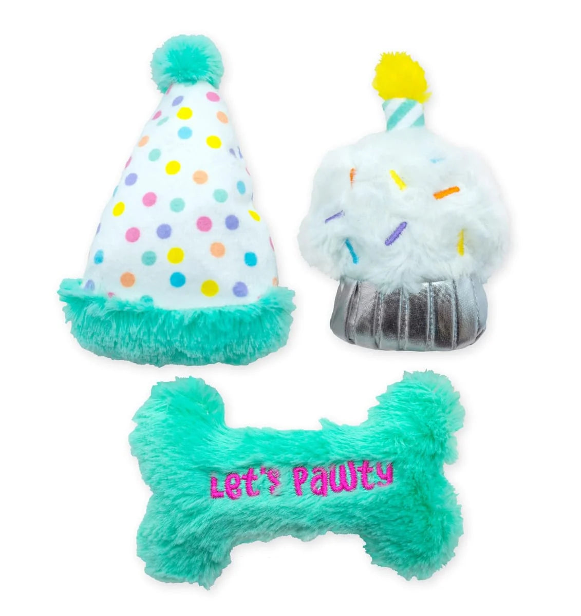 Thoozypet Birthday Small Plush Dog Toys (3 Pack)